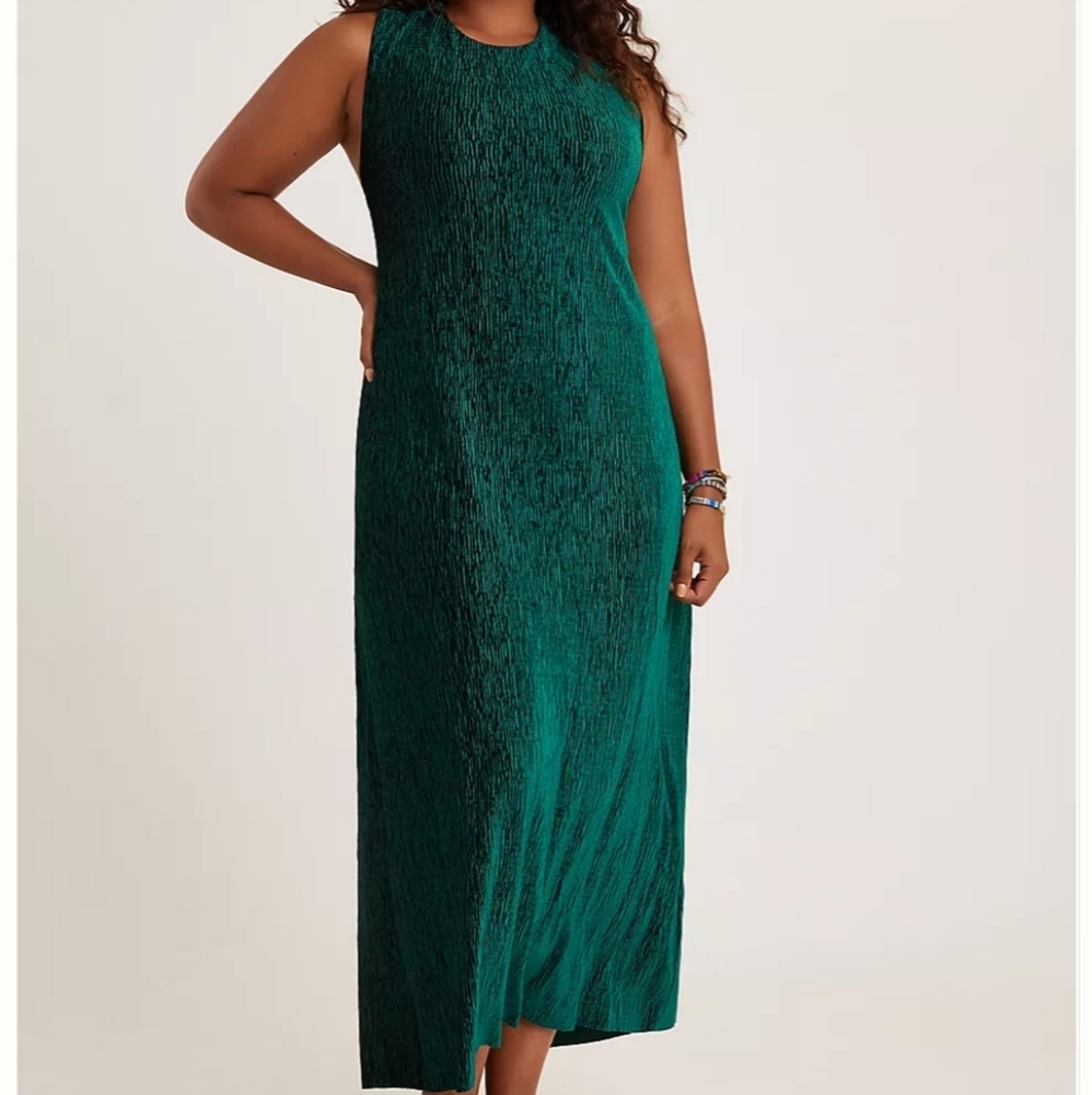 Maeve Anthropologie Adrienne Twist Back Velvet Midi Dress 2X